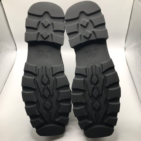 NWT Katy Perry  Black Patent "The Daarling" Zip Front Ankle Combat Boot Size 11M - Picture 8 of 11